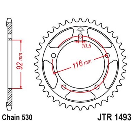 Couronne Acier Kawasaki - 530 - 41 Dents - Similaire JTR1493 - Made in Germany