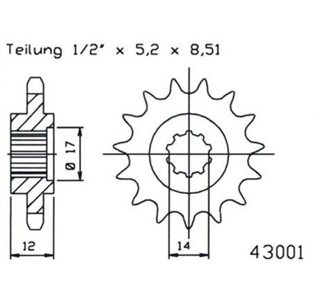 Pignon - 420 - 13 Dents - Made in Germany