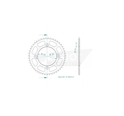 Couronne alu - 420 - 47 dents