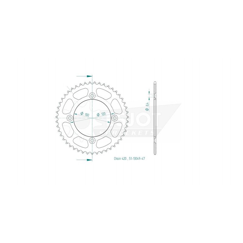 Couronne alu - 420 - 47 dents