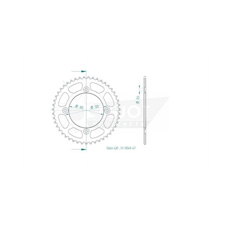 Couronne alu - 420 - 47 dents