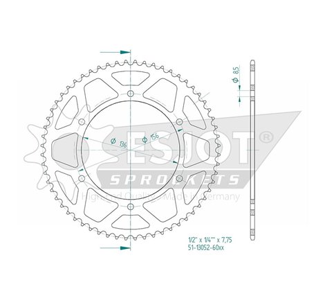 Couronne Acier - 58 Dents - Made in Germany