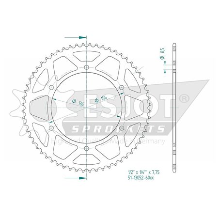 Couronne Acier - 58 Dents - Made in Germany