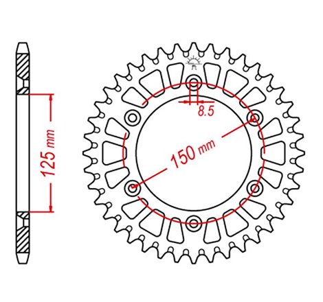 Couronne Alu TT Husqvarna-KTM Bleue - 520 - 50 Dents - Similaire JTA897 - Made in Germany