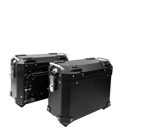 Valises Latérales noires plastique 28L  Vendue par paire + fixations