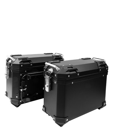 Valises Latérales noires plastique 28L  Vendue par paire + fixations