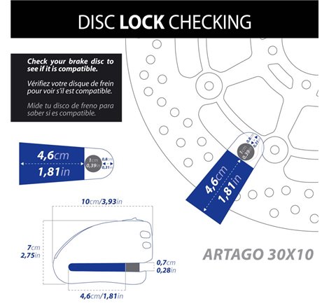 Antivol  SRA  Bloque Disque Ø10mm  Homologués