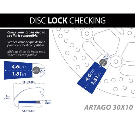 Antivol  SRA  Bloque Disque Ø10mm  Homologués