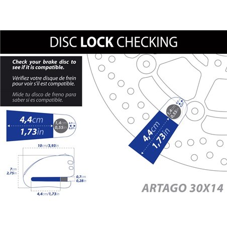 Antivol SRA  Bloque Disque Ø14mm  Homologués