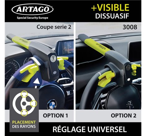 Antivol Voiture  Canne Pour Volant