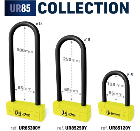 Antivol SRA  U  UR85  ø  85*120 Homologation Noir & Jaune